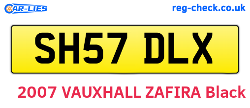SH57DLX are the vehicle registration plates.