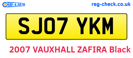 SJ07YKM are the vehicle registration plates.