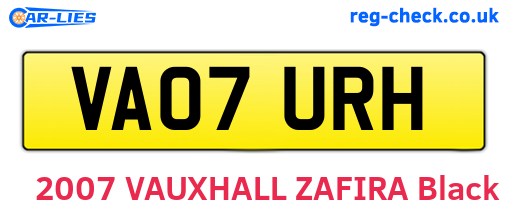 VA07URH are the vehicle registration plates.