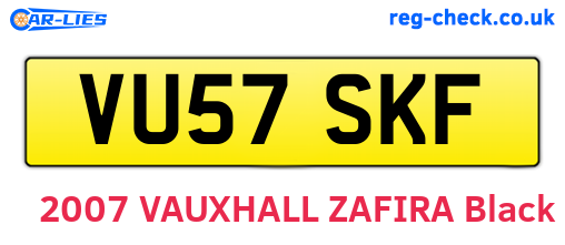 VU57SKF are the vehicle registration plates.