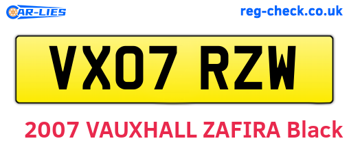 VX07RZW are the vehicle registration plates.