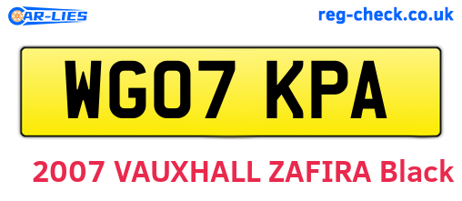 WG07KPA are the vehicle registration plates.