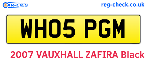 WH05PGM are the vehicle registration plates.