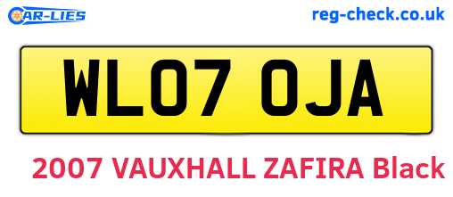 WL07OJA are the vehicle registration plates.