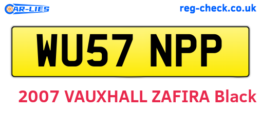 WU57NPP are the vehicle registration plates.