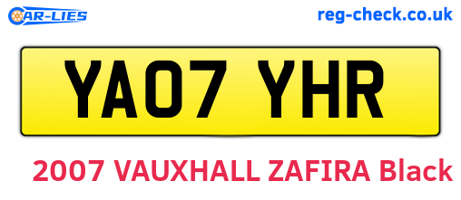 YA07YHR are the vehicle registration plates.