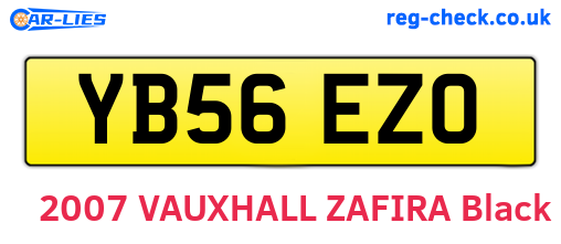 YB56EZO are the vehicle registration plates.
