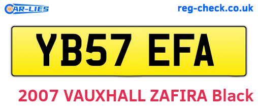 YB57EFA are the vehicle registration plates.