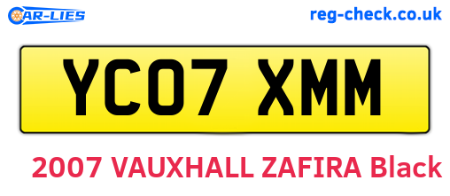 YC07XMM are the vehicle registration plates.
