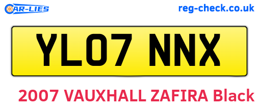 YL07NNX are the vehicle registration plates.