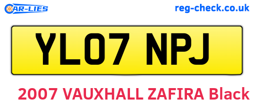 YL07NPJ are the vehicle registration plates.
