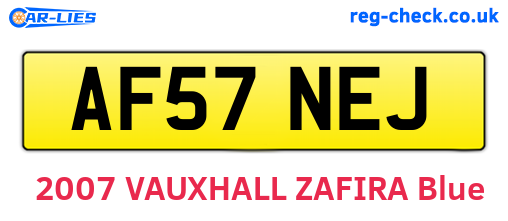 AF57NEJ are the vehicle registration plates.