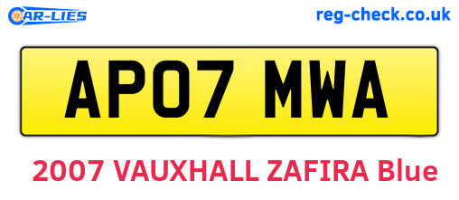 AP07MWA are the vehicle registration plates.