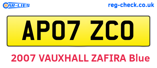 AP07ZCO are the vehicle registration plates.
