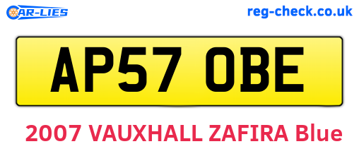 AP57OBE are the vehicle registration plates.