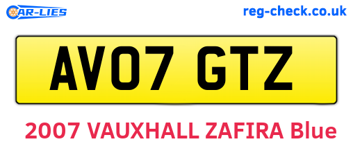 AV07GTZ are the vehicle registration plates.