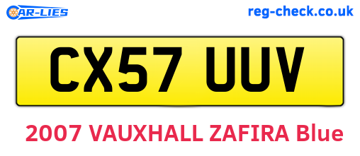 CX57UUV are the vehicle registration plates.