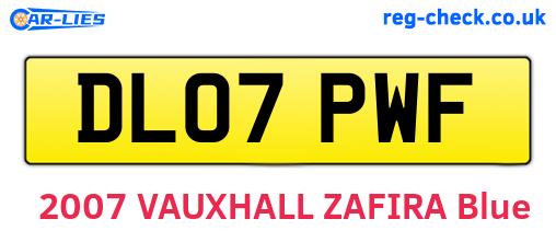 DL07PWF are the vehicle registration plates.