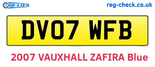 DV07WFB are the vehicle registration plates.