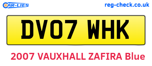 DV07WHK are the vehicle registration plates.