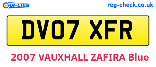 DV07XFR are the vehicle registration plates.