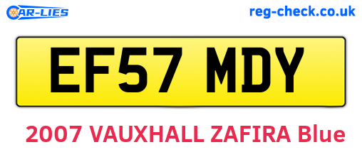 EF57MDY are the vehicle registration plates.