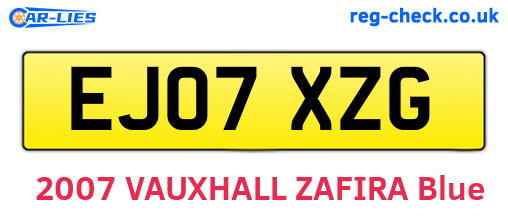 EJ07XZG are the vehicle registration plates.