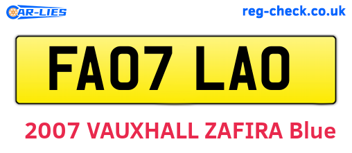 FA07LAO are the vehicle registration plates.
