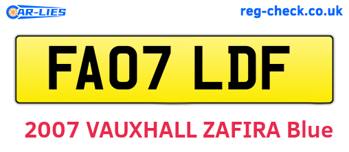 FA07LDF are the vehicle registration plates.