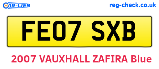 FE07SXB are the vehicle registration plates.