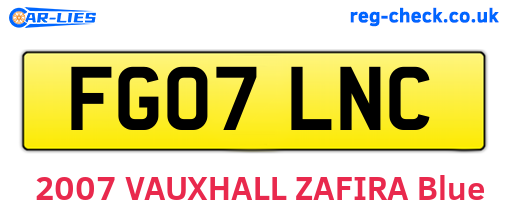 FG07LNC are the vehicle registration plates.