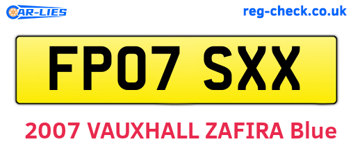 FP07SXX are the vehicle registration plates.