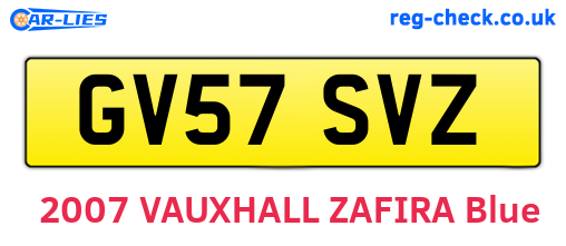 GV57SVZ are the vehicle registration plates.