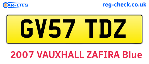 GV57TDZ are the vehicle registration plates.