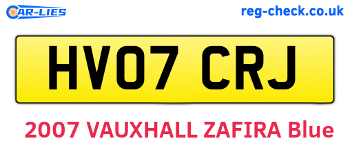 HV07CRJ are the vehicle registration plates.