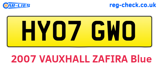 HY07GWO are the vehicle registration plates.