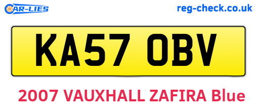 KA57OBV are the vehicle registration plates.