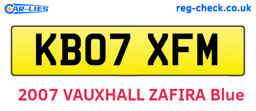 KB07XFM are the vehicle registration plates.
