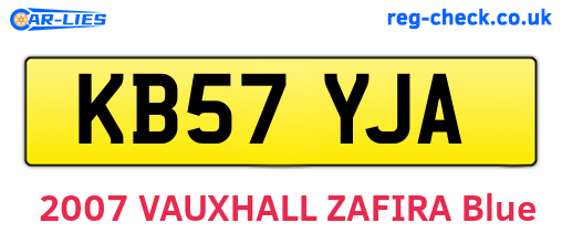 KB57YJA are the vehicle registration plates.