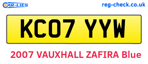 KC07YYW are the vehicle registration plates.