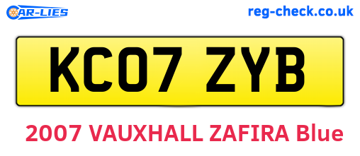 KC07ZYB are the vehicle registration plates.
