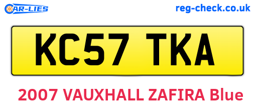KC57TKA are the vehicle registration plates.