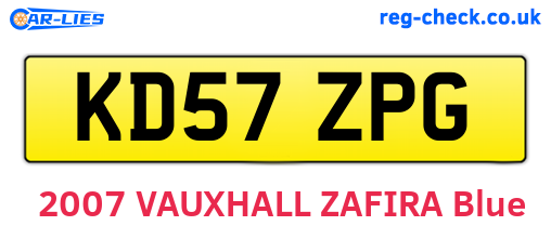 KD57ZPG are the vehicle registration plates.