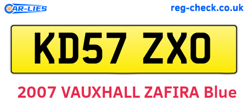 KD57ZXO are the vehicle registration plates.