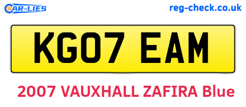 KG07EAM are the vehicle registration plates.