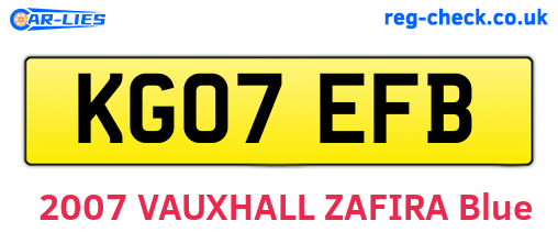 KG07EFB are the vehicle registration plates.