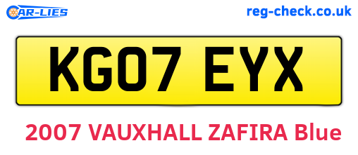KG07EYX are the vehicle registration plates.