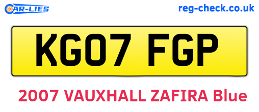 KG07FGP are the vehicle registration plates.