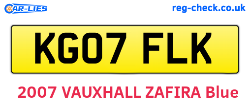 KG07FLK are the vehicle registration plates.