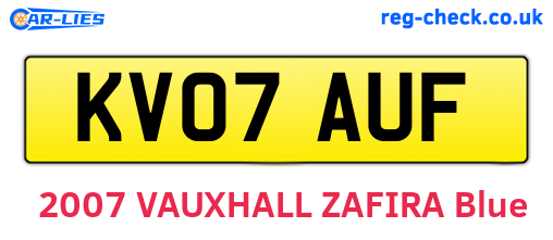 KV07AUF are the vehicle registration plates.